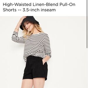 NWOT Old Navy Black Linen Shorts with Comfort Waistband